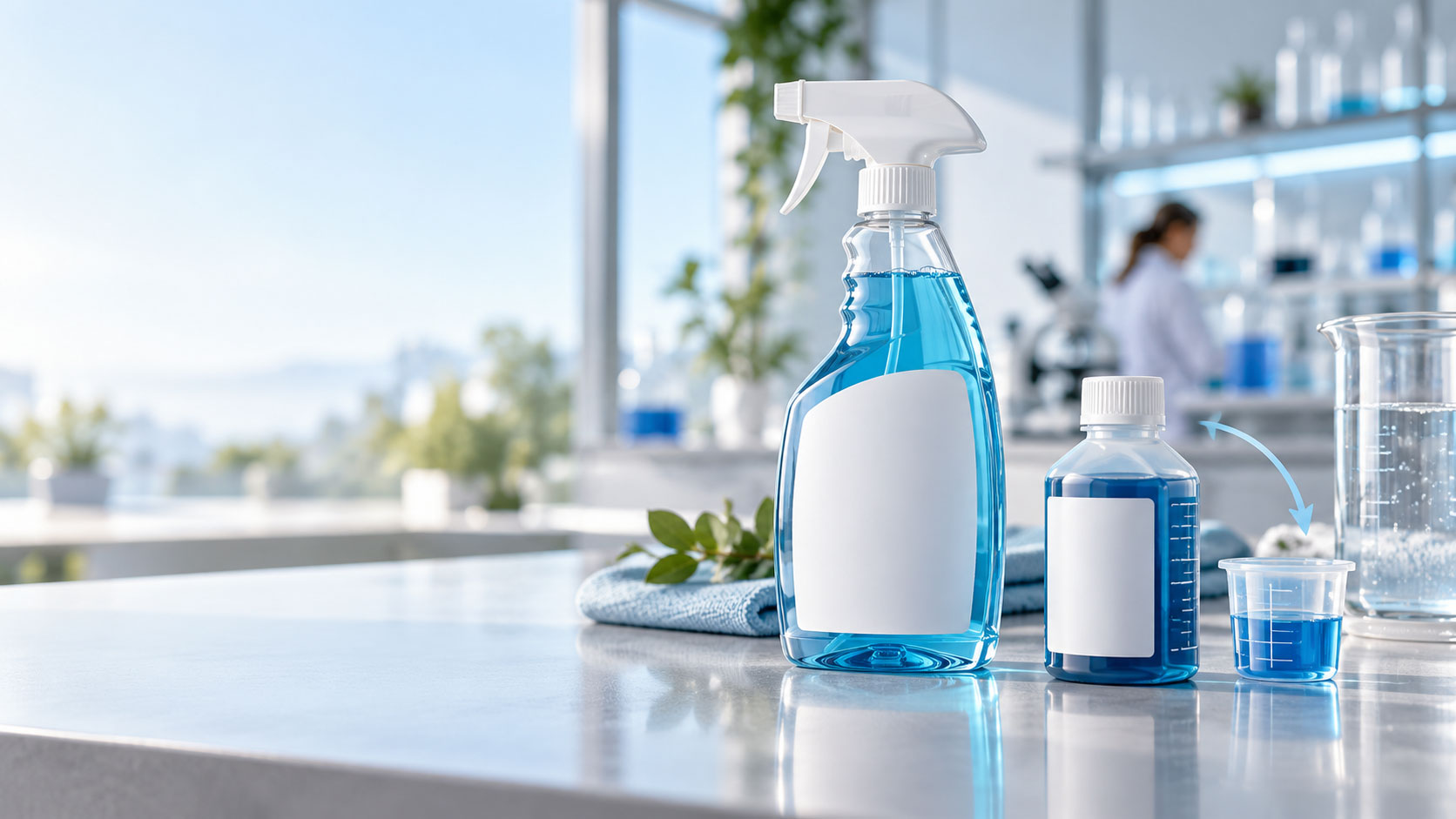 Producto de limpieza listo para usar junto a una solución concentrada desarrollada para marca propia por DSP