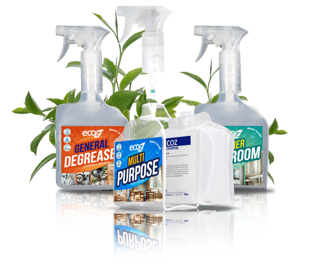 Sistema ECO-Z de DSP con pulverizadores reutilizables y recargas personalizables para proyectos de marca propia
